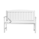 Gardeon Outdoor Garden Bench Wooden 2 Seater Lounge Chair Patio Furniture White - Side View
