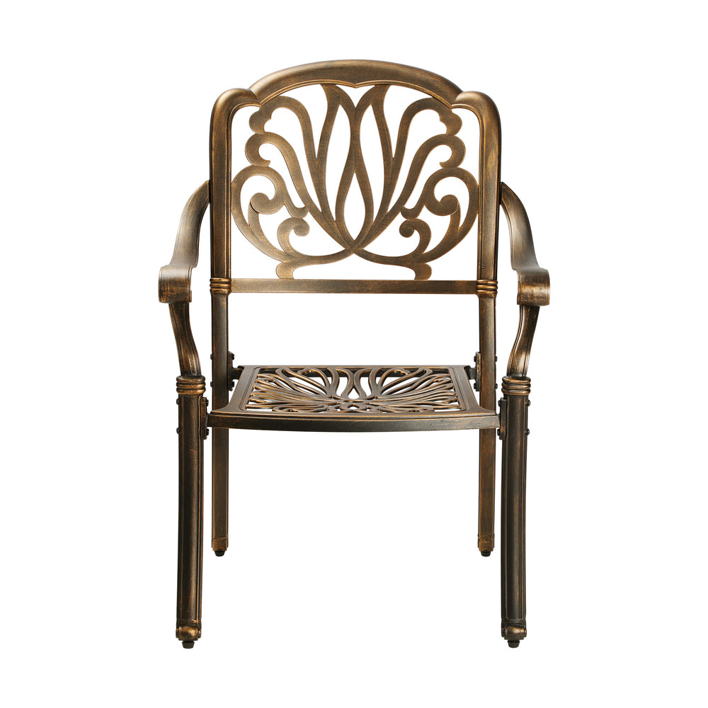 Livsip Outdoor Dining Chairs Cast Aluminium Frame Set of 2