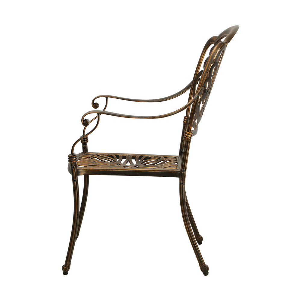 Livsip Outdoor Dining Chairs Cast Aluminium Frame Set of 2
