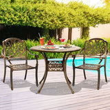 Livsip Outdoor Dining Set Bistro 3 Piece Cast Aluminium