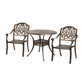 Livsip Outdoor Dining Set Bistro 3 Piece Cast Aluminium
