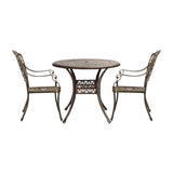 Livsip Outdoor Dining Set Bistro 3 Piece Cast Aluminium
