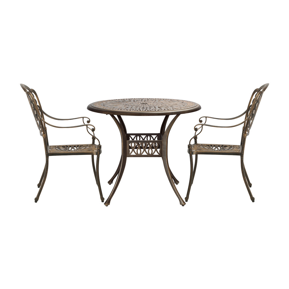 Livsip Outdoor Dining Set Bistro 3 Piece Cast Aluminium