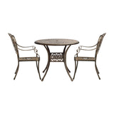 Livsip Outdoor Dining Set Bistro 3 Piece Cast Aluminium - Rear View