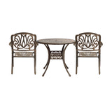 Livsip Outdoor Dining Set Bistro 3 Piece Cast Aluminium