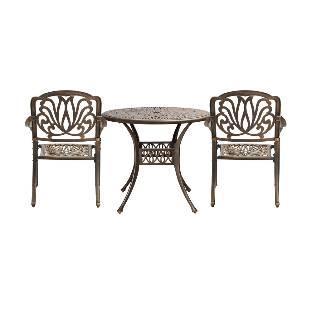 Livsip Outdoor Dining Set Bistro 3 Piece Cast Aluminium