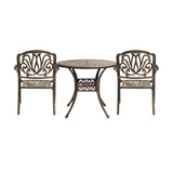 Livsip Outdoor Dining Set Bistro 3 Piece Cast Aluminium - 45-Degree Angle