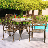 Livsip Outdoor 5 Piece Dining Bistro Set Chairs&Table - Close-Up Angle
