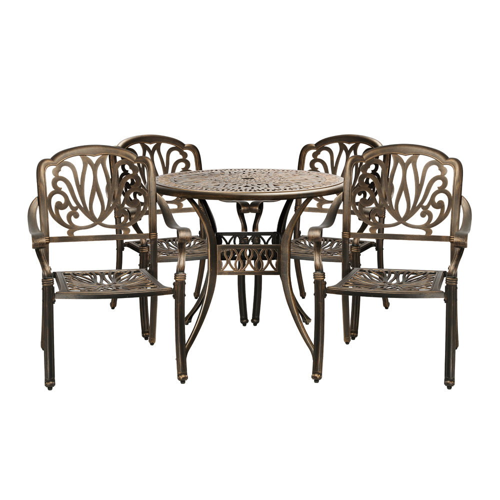 Livsip Outdoor 5 Piece Dining Bistro Set Chairs&Table