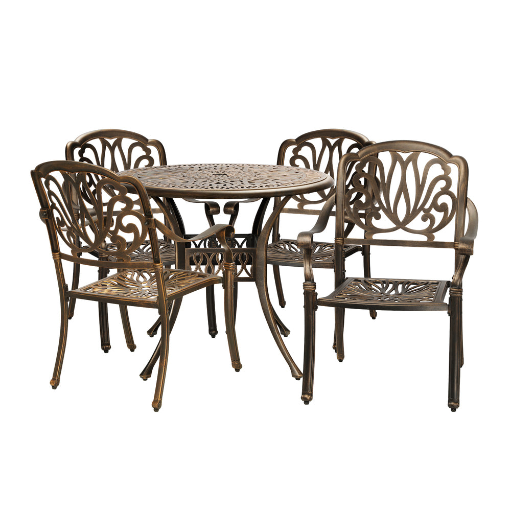 Livsip Outdoor 5 Piece Dining Bistro Set Chairs&Table