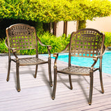 Livsip Outdoor Furniture Dining Chairs Cast Aluminium x2