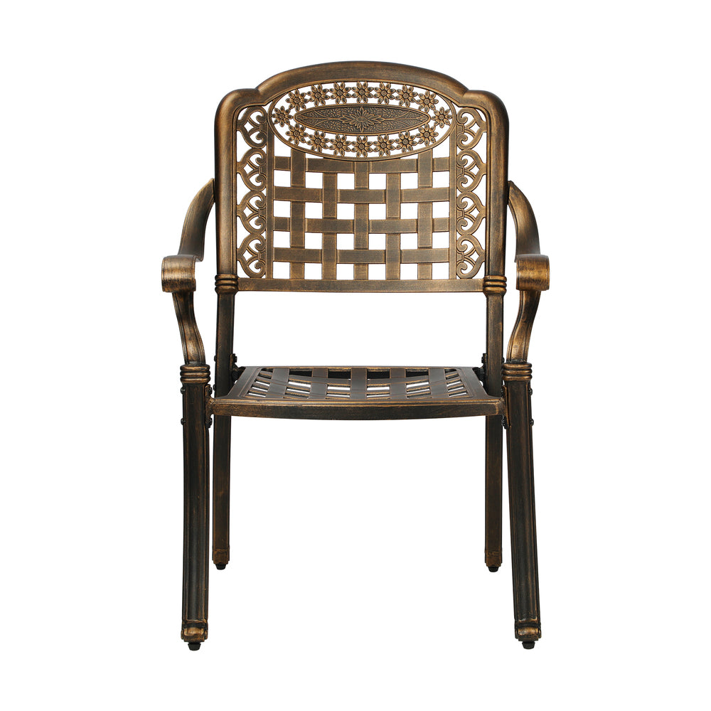 Livsip Outdoor Furniture Dining Chairs Cast Aluminium x2