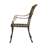 Livsip Outdoor Furniture Dining Chairs Cast Aluminium x2 - Front View