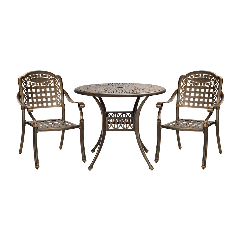 Livsip 3 Piece Outdoor Dining Set Bistro Cast Aluminium