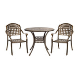 Livsip 3 Piece Outdoor Dining Set Bistro Cast Aluminium - Side View
