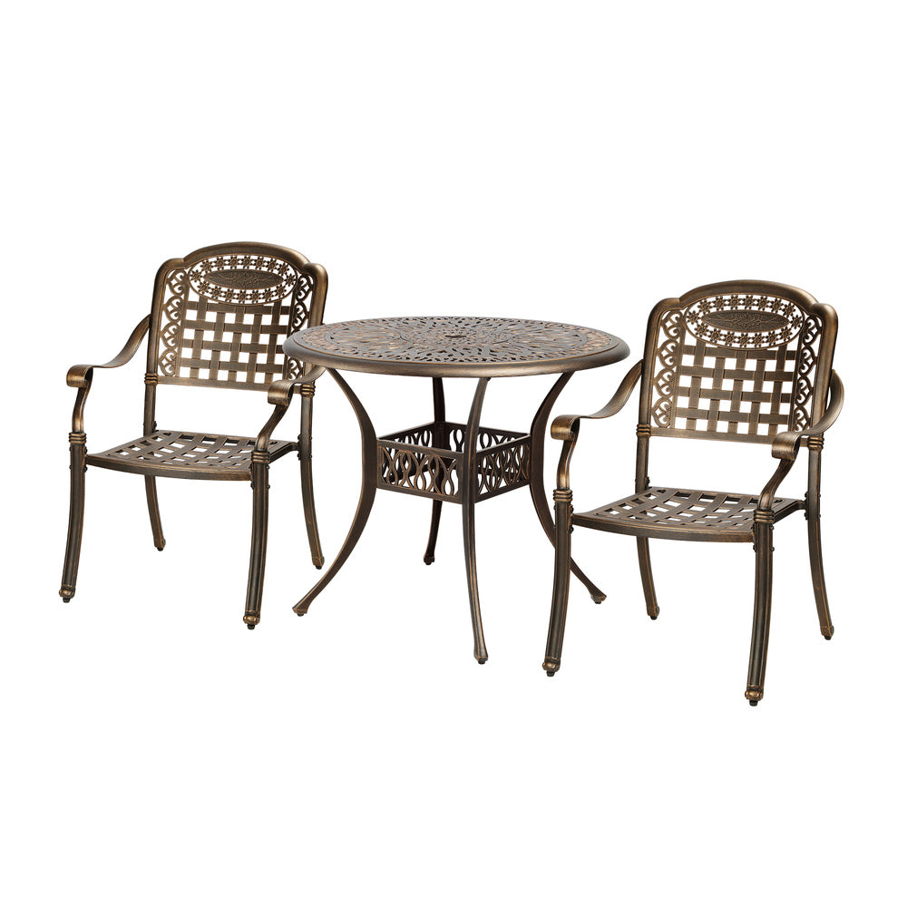 Livsip 3 Piece Outdoor Dining Set Bistro Cast Aluminium