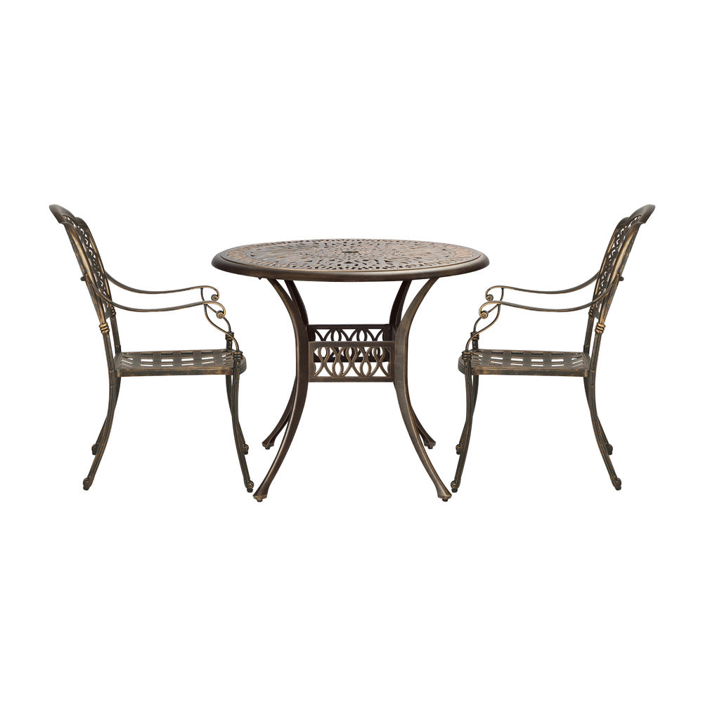 Livsip 3 Piece Outdoor Dining Set Bistro Cast Aluminium