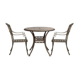 Livsip 3 Piece Outdoor Dining Set Bistro Cast Aluminium - 45-Degree Angle