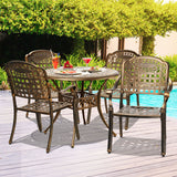 Livsip Outdoor Dining Chairs&Table Bistro Set 5 Piece - Top-Down View