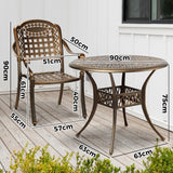 Livsip Outdoor Dining Chairs&Table Bistro Set 5 Piece - Side View