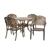 Livsip Outdoor Dining Chairs&Table Bistro Set 5 Piece - Close-Up Angle