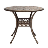 Livsip Garden Table Bronze Cast Aluminium Dining Table 75cm - Side View