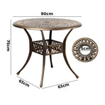 Livsip Garden Table Bronze Cast Aluminium Dining Table 75cm, image 5