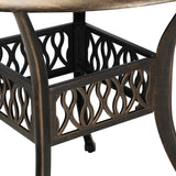 Livsip Garden Table Bronze Cast Aluminium Dining Table 75cm - Rear View