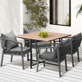 Livsip 4 Seater Outdoor Dining Set Garden Table Chairs Setting - 45-Degree Angle