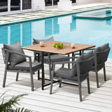 Livsip 4 Seater Outdoor Dining Set Garden Table Chairs Setting - Close-Up Angle