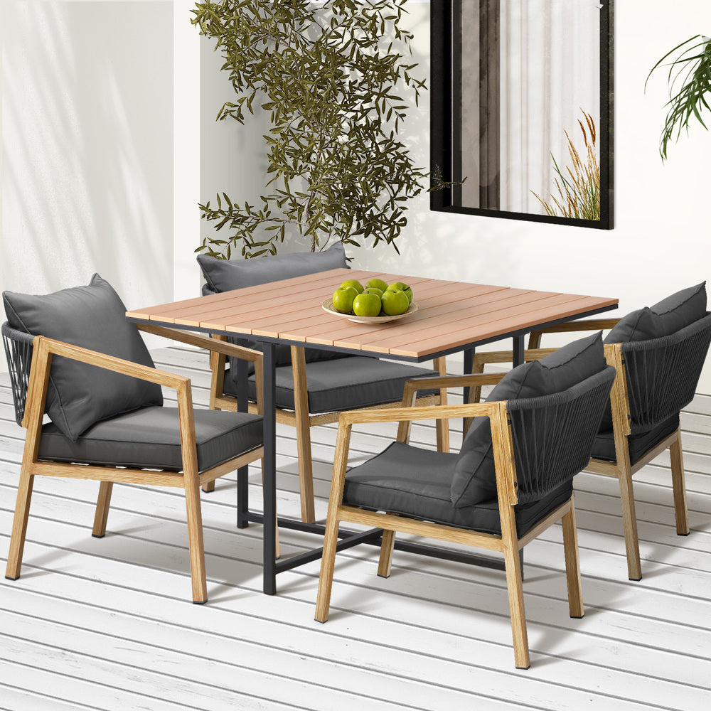 Livsip 5PCS Outdoor Patio Set Table&Armchair Dining Set
