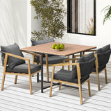 Livsip 5PCS Outdoor Patio Set Table&Armchair Dining Set - Front View
