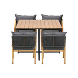 Livsip 5PCS Outdoor Patio Set Table&Armchair Dining Set - Rear View