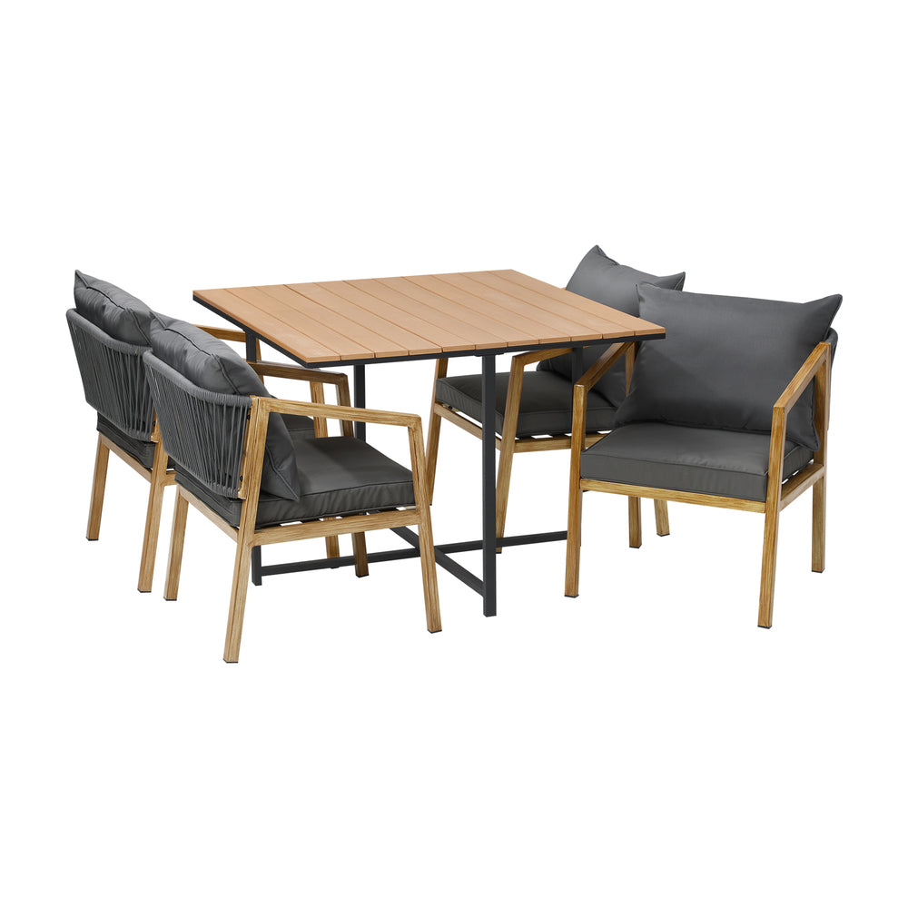 Livsip 5PCS Outdoor Patio Set Table&Armchair Dining Set