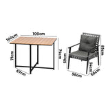 Livsip 5PCS Outdoor Dining Set Wood-plastic Table and Rattan Chairs - Extra Image
