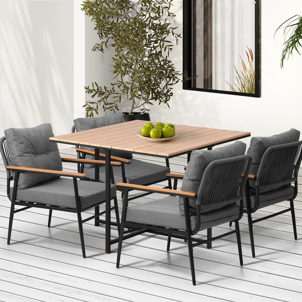Livsip Outdoor Dining Set Garden Table and Chairs 4 Seater