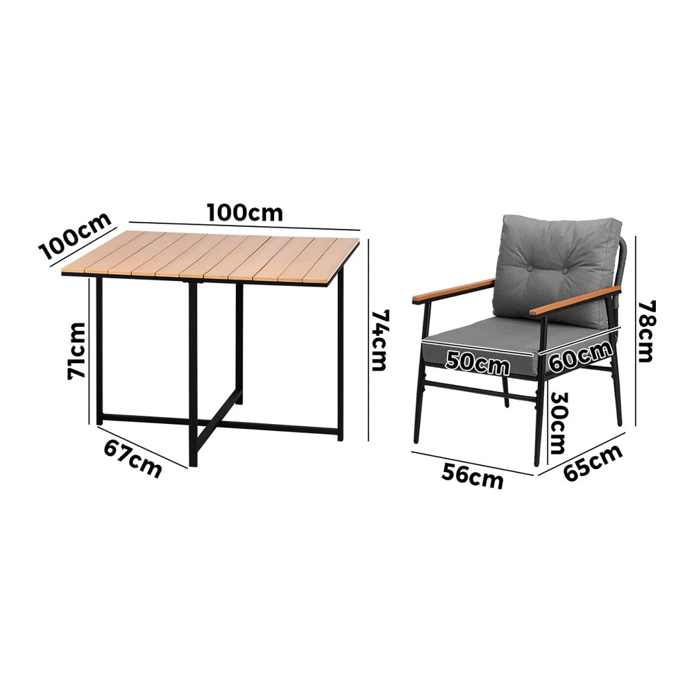 Livsip Outdoor Dining Set Garden Table and Chairs 4 Seater