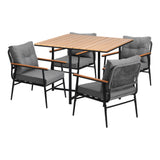 Livsip Outdoor Dining Set Garden Table and Chairs 4 Seater - Close-Up Angle