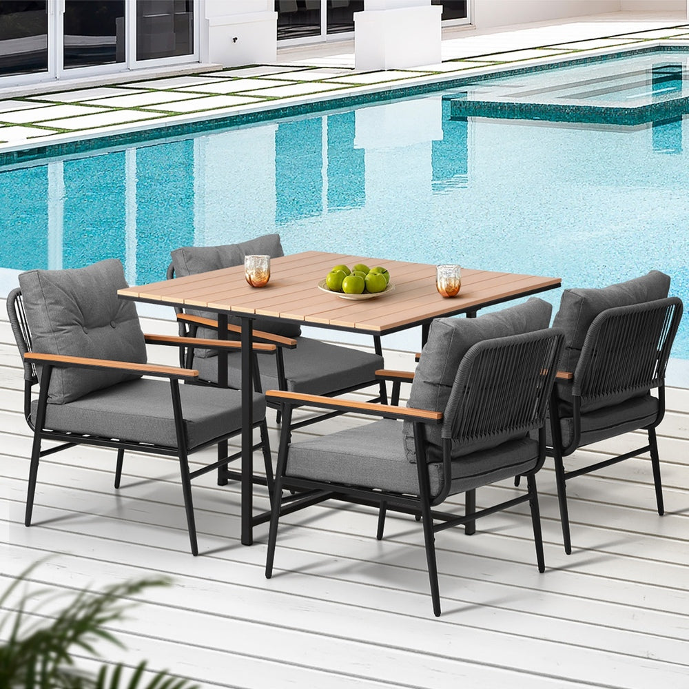 Livsip Outdoor Dining Set Garden Table and Chairs 4 Seater