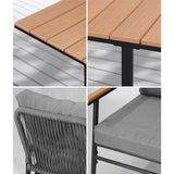 Livsip Outdoor Dining Set Garden Table and Chairs 4 Seater - Top-Down View