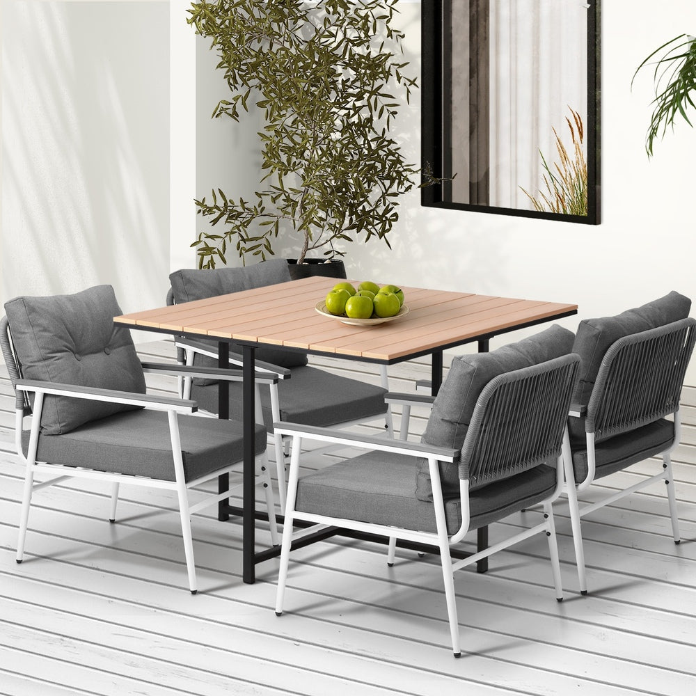 Livsip Outdoor Dining Set Garden Table and Chairs 5PCS