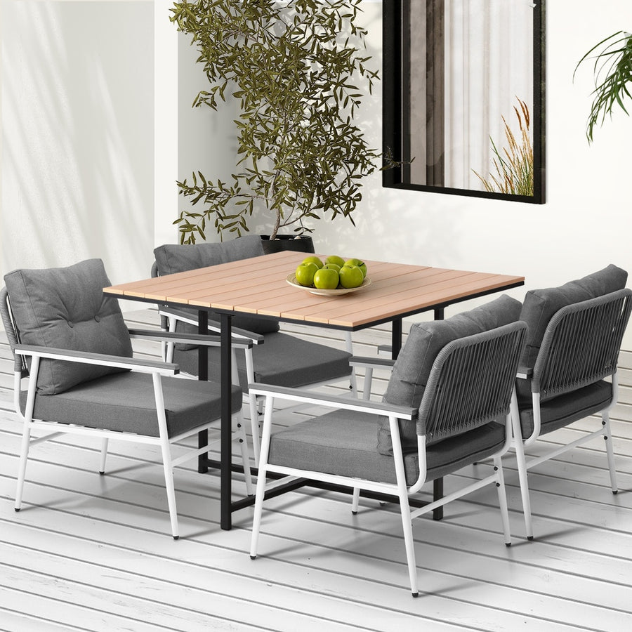 Livsip Outdoor Dining Set Garden Table and Chairs 5PCS