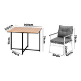 Livsip Outdoor Dining Set Garden Table and Chairs 5PCS