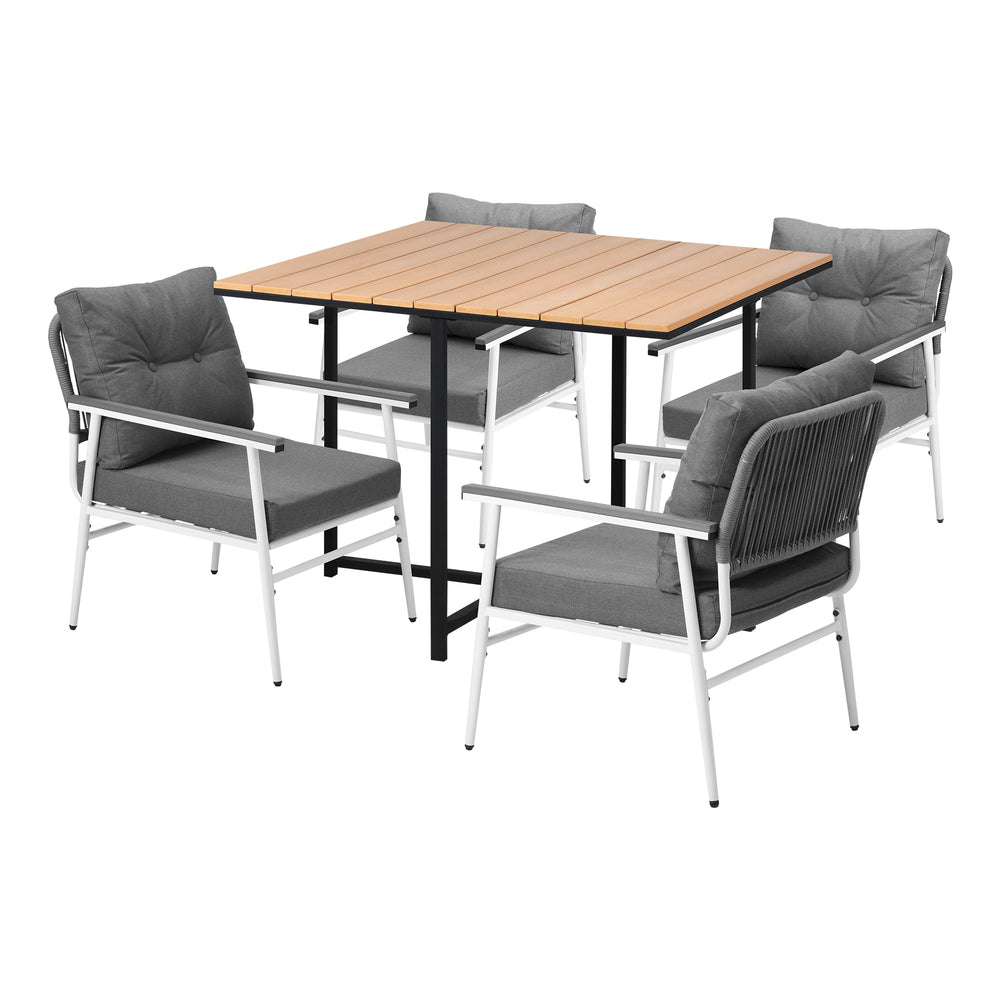 Livsip Outdoor Dining Set Garden Table and Chairs 5PCS