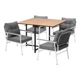 Livsip Outdoor Dining Set Garden Table and Chairs 5PCS - Low Angle