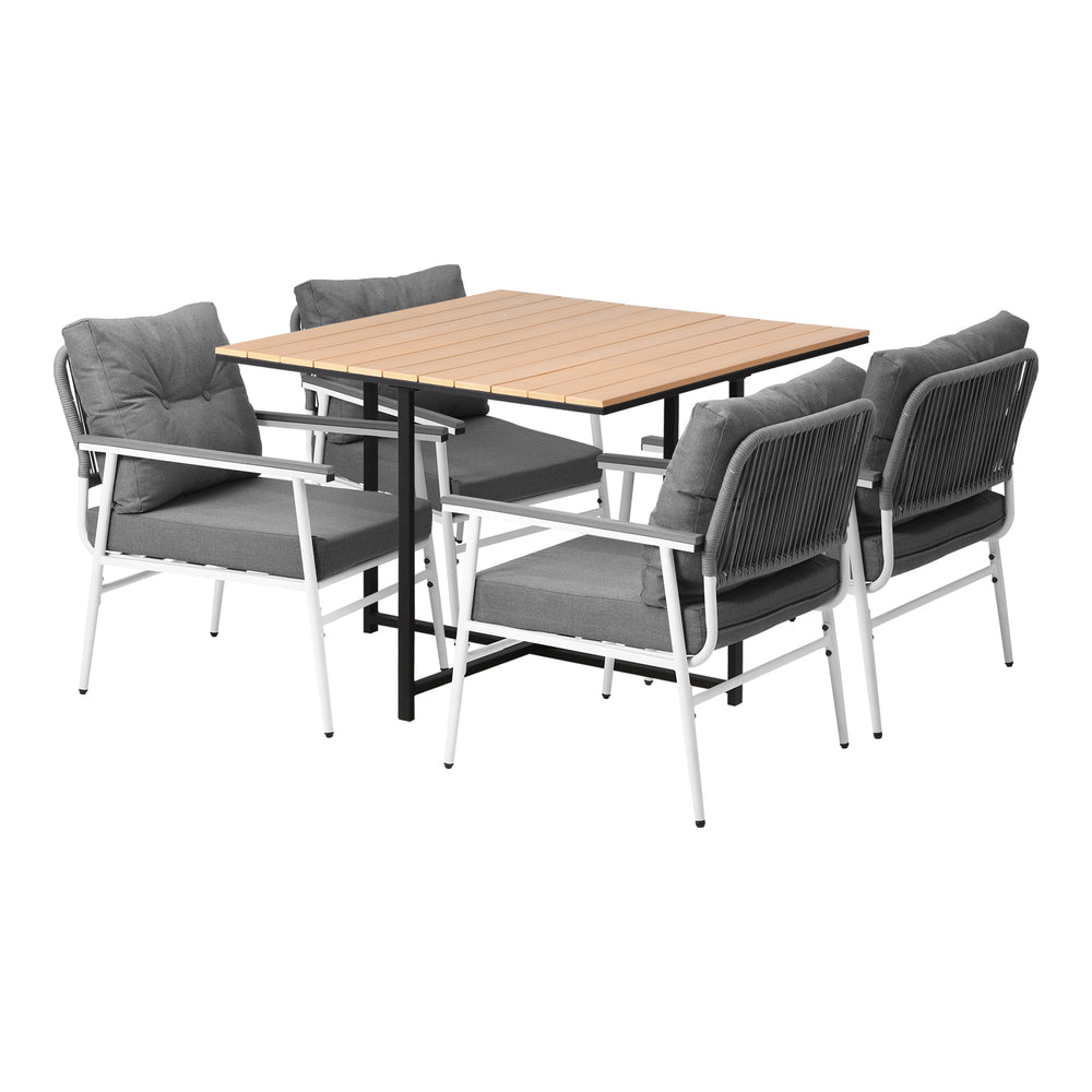 Livsip Outdoor Dining Set Garden Table and Chairs 5PCS