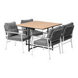 Livsip Outdoor Dining Set Garden Table and Chairs 5PCS - Side View