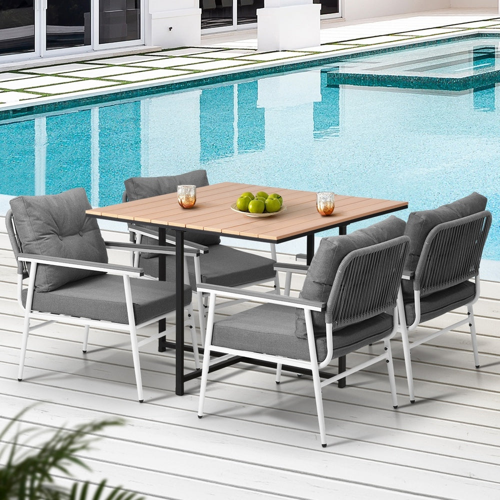 Livsip Outdoor Dining Set Garden Table and Chairs 5PCS