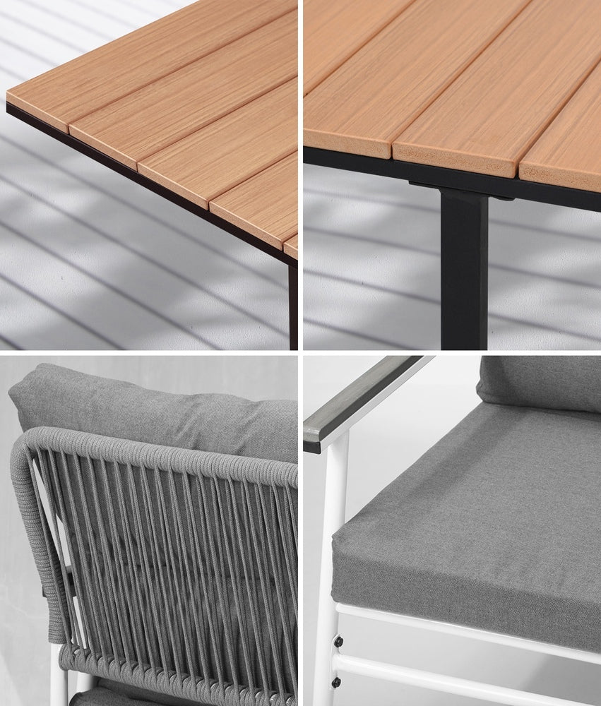 Livsip Outdoor Dining Set Garden Table and Chairs 5PCS