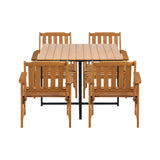 Livsip 4 Seater Outdoor Dining Set Table&Wood Chairs